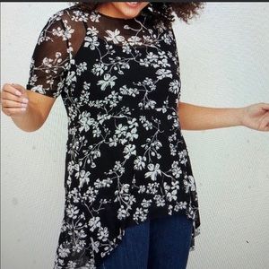 Lane Bryant sheer tunic top